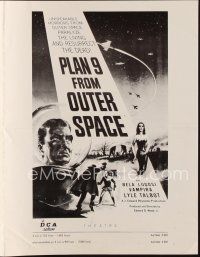 3a899 PLAN 9 FROM OUTER SPACE pressbook '58 directed by Ed Wood, arguably the worst movie ever!