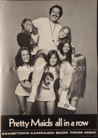 3a905 PRETTY MAIDS ALL IN A ROW pressbook '71 Rock Hudson seduces sexy high school cheerleaders!