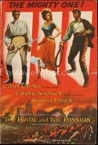 3a907 PRIDE & THE PASSION pressbook '57 art of Cary Grant, Frank Sinatra, & sexy Sophia Loren!
