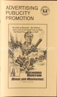 3a914 RAID ON ROMMEL pressbook '71 Richard Burton, Wolfgang Preiss as The Desert Fox!