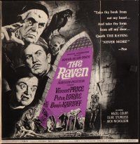 3a915 RAVEN pressbook '63 art of Boris Karloff, Vincent Price & Peter Lorre by Reynold Brown!