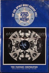 3a942 SIMON - KING OF THE WITCHES pressbook '71 Andrew Prine, wild psychedelic design!