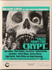 3a707 TALES FROM THE CRYPT English pressbook '72 Peter Cushing, Joan Collins, from E.C. comics!