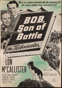 3a970 THUNDER IN THE VALLEY pressbook '47 Lon McCallister, Bob Son of Battle!!