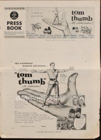 3a973 TOM THUMB pressbook '58 George Pal, great artwork of tiny Russ Tamblyn by Reynold Brown!
