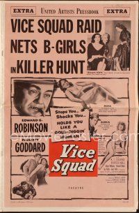 3a983 VICE SQUAD pressbook '53 Edward G. Robinson, noir that stops you like a slug in the chest!