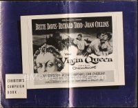 3a984 VIRGIN QUEEN pressbook '55 Bette Davis, sexy Joan Collins & swashbuckler Richard Todd!