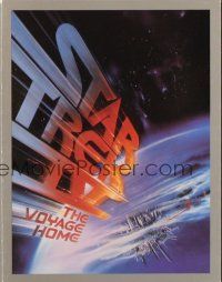 3a642 STAR TREK IV silver style promo brochure '86 Leonard Nimoy, William Shatner, Bob Peak art!
