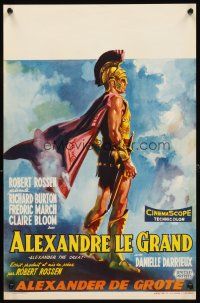 2y002 ALEXANDER THE GREAT Belgian '56 cool art of Richard Burton in the title role!