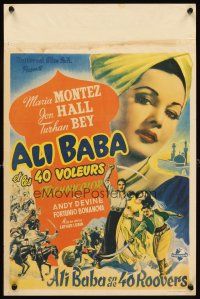 2y003 ALI BABA & THE FORTY THIEVES Belgian '43 art of Maria Montez, Jon Hall & Turhan Bey!