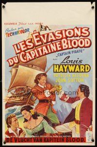 2y022 CAPTAIN PIRATE Belgian '53 Louis Hayward, Patricia Medina, sequel to Captain Blood!