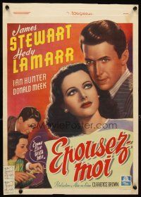 2y027 COME LIVE WITH ME Belgian 1949 James Stewart woos sexy unkissed bride Hedy Lamarr!