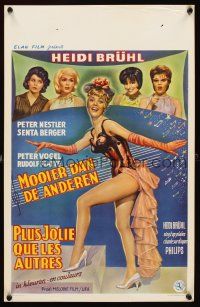 2y044 EINE HUBCHER ALS DIE ANDERE Belgian '61 great full-length art of sexy Heidi Bruhl!