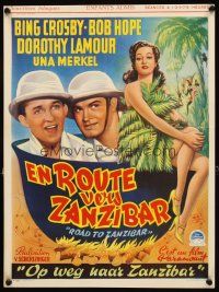 2y117 ROAD TO ZANZIBAR Belgian '40s Bing Crosby, Bob Hope & sexy Dorothy Lamour in Africa!