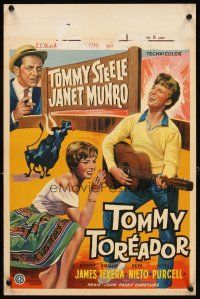 2y149 TOMMY THE TOREADOR Belgian '59 wacky Tommy Steele with guitar, Janet Munro, bullfighting!