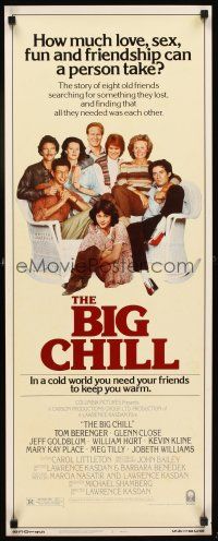 2y300 BIG CHILL insert '83 Lawrence Kasdan, Tom Berenger, Glenn Close, Jeff Goldblum, William Hurt