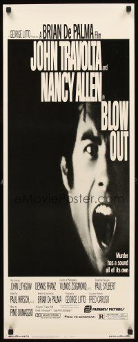 2y310 BLOW OUT insert '81 John Travolta, Brian De Palma, murder has a sound all of its own!