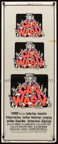 2y326 CAR WASH insert '76 written by Joel Schumacher, cool Drew Struzan art of cast around title!