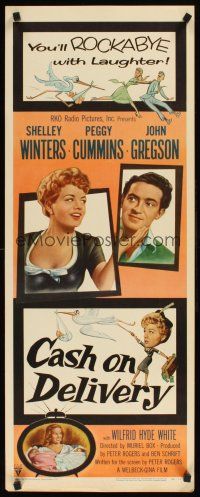 2y328 CASH ON DELIVERY insert '56 Shelley Winters, Peggy Cummins, John Gregson, English!