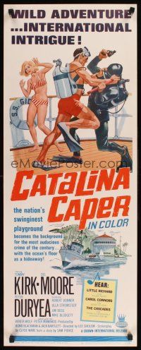 2y330 CATALINA CAPER insert '67 sexy girl in bikini watches Tommy Kirk fight in scuba gear!