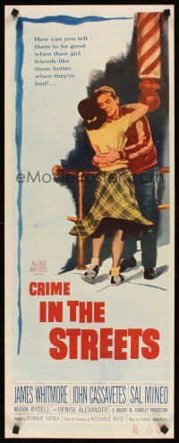 2y357 CRIME IN THE STREETS insert '56 directed by Don Siegel, Sal Mineo & 1st John Cassavetes!