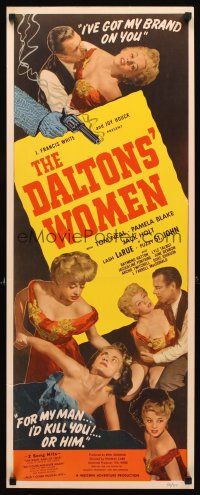 2y359 DALTONS' WOMEN insert '50 Tom Neal, bad girl Pamela Blake would kill for her man!