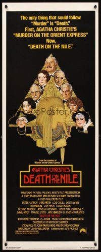 2y364 DEATH ON THE NILE insert '78 Peter Ustinov, Agatha Christie, great Richard Amsel art!