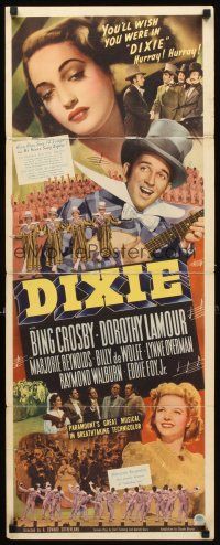 2y373 DIXIE insert '43 Bing Crosby, sexy Dorothy Lamour & Marjorie Reynolds!