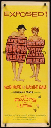 2y387 FACTS OF LIFE insert '61 naked Bob Hope & Lucille Ball wearing only barrels!