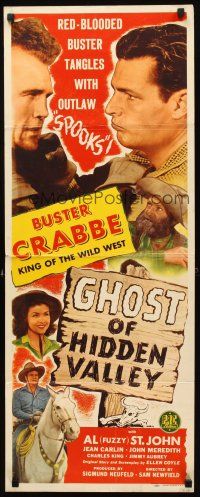 2y407 GHOST OF HIDDEN VALLEY insert '46 Buster Crabbe & Fuzzy, spooks screaming & spirits riding!