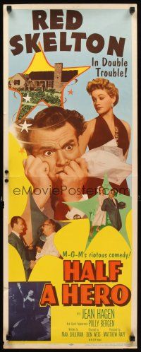 2y430 HALF A HERO insert '53 great image of Red Skelton in double trouble, sexy Jean Hagen!