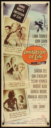 2y466 IMITATION OF LIFE insert '59 art of sexy Lana Turner, Sandra Dee, Fannie Hurst novel!