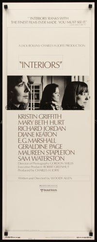 2y469 INTERIORS style B insert '78 Diane Keaton, Hurt, E.G. Marshall, directed by Woody Allen!