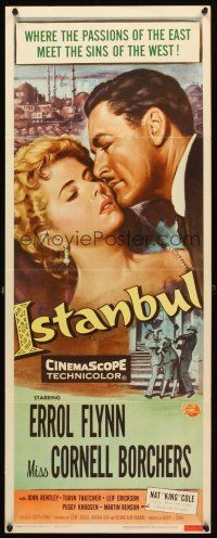 2y473 ISTANBUL insert '57 Errol Flynn & Cornell Borchers in Turkey's city of a thousand secrets!