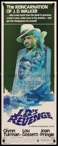 2y475 J.D.'S REVENGE insert '76 Louis Gossett Jr., cool reincarnation tombstone artwork!