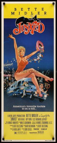 2y476 JINXED insert '82 directed by Don Siegel, sexy Bette Midler gambling artwork!