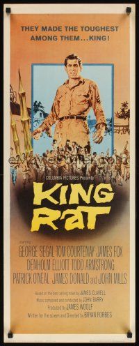 2y483 KING RAT insert '65 art of George Segal & Tom Courtenay, James Clavell, World War II POWs!