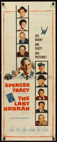 2y489 LAST HURRAH insert '58 John Ford, art of Spencer Tracy, portraits of 12 top cast members!