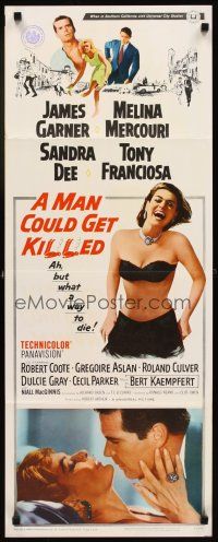 2y520 MAN COULD GET KILLED insert '66 James Garner, Melina Mercouri, Sandra Dee, Tony Franciosa