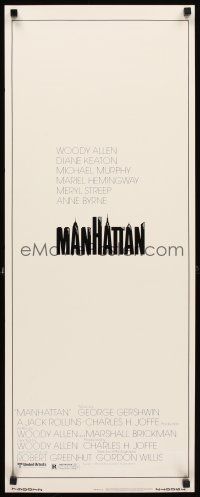 2y521 MANHATTAN insert '79 Woody Allen & Diane Keaton, cool New York City title design!