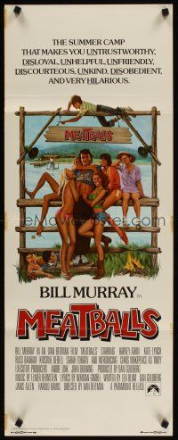 2y527 MEATBALLS insert '79 Ivan Reitman, artwork of Bill Murray & sexy babes by Morgan Kane!