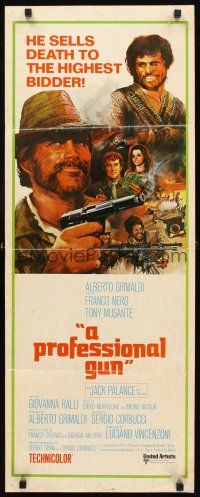 2y529 MERCENARY insert '69 Il Mercenario, cool art of gunslingers Jack Palance & Franco Nero!
