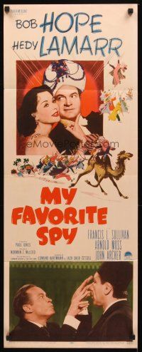 2y541 MY FAVORITE SPY insert '51 Bob Hope wearing turban with sexy Hedy Lamarr!