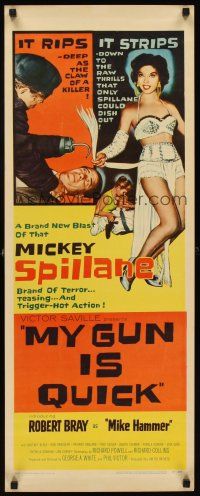 2y542 MY GUN IS QUICK insert '57 Mickey Spillane, introducing Robert Bray as Mike Hammer!