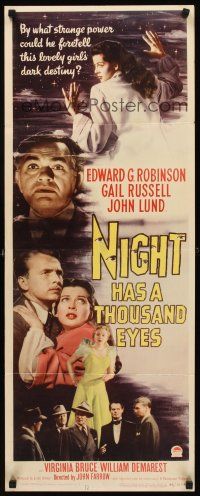 2y547 NIGHT HAS A THOUSAND EYES insert '48 Edward G. Robinson is a true clairvoyant!