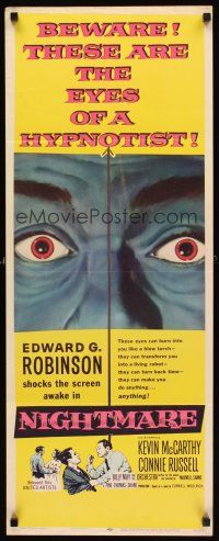2y550 NIGHTMARE insert '56 Edward G. Robinson, from the Cornel Woolrich novel!