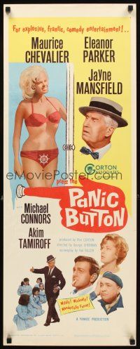2y559 PANIC BUTTON insert '64 Maurice Chevalier, sexy Jayne Mansfield in bikini!