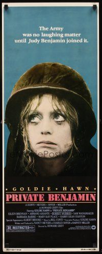 2y569 PRIVATE BENJAMIN insert '81 funny image of depressed military soldier Goldie Hawn!
