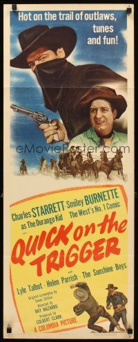 2y573 QUICK ON THE TRIGGER insert '48 Smiley Burnette, Charles Starrett as The Durango Kid!