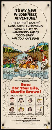 2y574 RACE FOR YOUR LIFE CHARLIE BROWN insert '77 Charles M. Schulz, art of Snoopy & Peanuts gang!